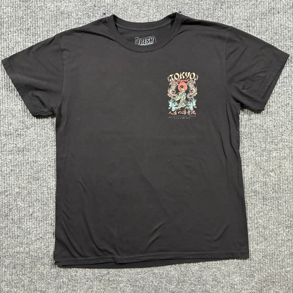 Fresh Laundry Mens Tokyo Legend Dragon Graphic T-Shirt Size L‎ Black Streetwear